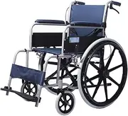 Wheelchair Lightweight Manual Wheelchair Foldable Transport Wheelchair W/Handbrake Carbon Steel Self-Propelled Wheelchair for Adults,18 Inch Seat,220lbs Driving Trolley