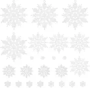 SUNNYCLUE 96Pcs 6 Styles Snowflake Charms Christmas Cabochons Bulk Plastic White Flatback Winter Xmas Snowflakes Large Charms Mini Cabochon Embellishment for Making DIY Decor Craft jewellery