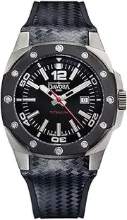 [DAVOSA] Swiss Automatic Titanium Watch - Waterproof Analog Sport Wrist Watch for Men with Luxury Rubber and Leather Strap Band