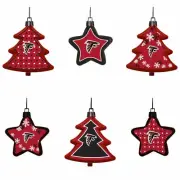 NFL Atlanta Falcons Tree Hangings Tree Star 6-Pack Ornament Set Christmas Tree