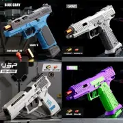 Pistol G17 Soft Bullet Toy Continuous Firing Blowback Guns Shell Ejected Manual