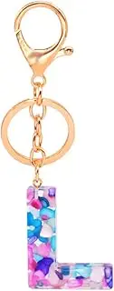 [Gierzijia] Resin A-Z Alphabet Keychain for Women Girls, Initial Letter Key Ring Accessories Bag Charm