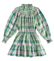 [The New Society] The New Society Greenland tartan cotton dress Y 8 green