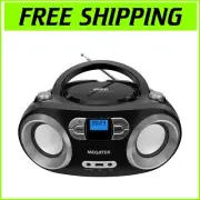 Compact CD Boombox with FM, Bluetooth, USB & Headphone Jack for On-the-Go