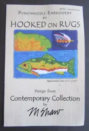 Hooked on Rugs #7711 LILY POND FISH Punch Needle Embroidery Pattern Fabric