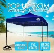 Blue 3x3 Instahut Pop Up Gazebo Outdoor Tent Folding Wedding Marquee Gazebos