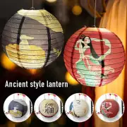 Chinese Style Round Paper Lantern Mid-Autumn Festival for Decor Wedding Holiday
