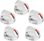 5pcs DG64-00473A Stove Knobs for Samsung Gas Stove, Gas Range Knobs Replacements with Metal D Rings for NX58H5600SS NX58H5600SS/AA NX58J5600SG/AA NX58F5500SS Gas Stoves