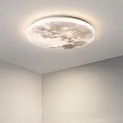 TONFON Moon-Style Flush Mount Ceiling Lamp LED Modern Ceiling Light Dimming Kids Room Ceiling Light Fixture for Living Room Bedroom Dining Room Kitchen Study Room Corridor Chandelier(Tricolor light,48
