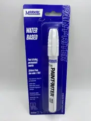 Markal PAINT-RITER Water Based Paint Marker, White, 1/8 in Tip, Bullet LA-CO
