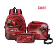 Kids Lightning Mcqueen Cars Backpack 3 Piece Set
