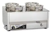 Roband Counter Top Bain Marie 4 x 200mm round pots - Portable Bain Maries (RB-BM4E) - BM4E-RB