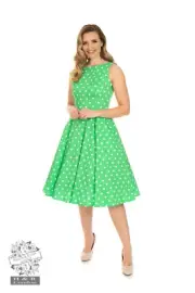 Hearts & Roses London Carly Polka Dot Swing Dress, Vintage,Dance,RocknRoll,Pinup