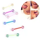 7pcs/lot Glitter Bar Tongue Rings Body Piercing Jewelry Tounge Bars Gif-cg