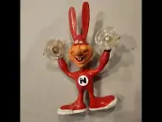 1989 Dominos Pizza Avoid the Noid Window Cling Suction Bendable Figurine Mascot