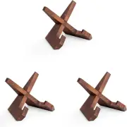 Plate Holder Display Stand - 4.5 Inch 3 Pack Picture Frame Stand, Wooden Display