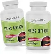 NaturalSlim Stress Defender - Cortisol Support & Stress Support Formula with Vitamin B5 Pantothenic Acid and L Tyrosine Supplement - Cortisol Health Manager for Sleep & Energy Support - 2 Pack