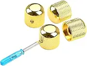SWOOMEY 4pcs Professional Electric Guitar Control Knobs Durable Volume Tone Potentiometer Accessories for Bass Easy Installation with Scale Design