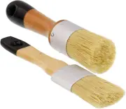 2-Piece Multi Use Oval and round Chalk, Wax and Stencil Brushes for Chairs, Dres