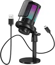 Professional Studio USB Microphone Fit for PC Streaming Gaming Fit for YouTube Video Singing Gaming Recording PS4 RGB Anti-Spray Microfon