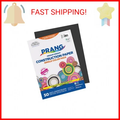 Prang (Formerly SunWorks) Construction Paper, Black, 9" x 12", 50 Sheets