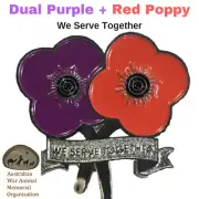 AWAMO - Red and Purple Poppy Pin - We Serve Together