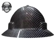 Custom Hydrographic Safety Hard Hat CARBON FIBRE GREY PRO CHOICE WIDE BRIM