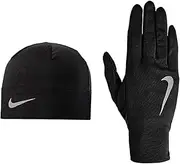 [Nike] Black Men's US Size L/XL Running Dri-Fit Hat and Gloves Set