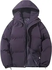 [JEShifangjiusu] Man Warm And Thick Plumon Clothing Climbing With Hat Sports Lightweight Sportswear, purple, 3XL