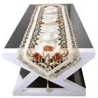 Embroidered Table Runner Dining Table Cloth Cover Mats Wedding Party Decor Satin