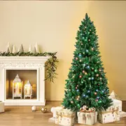 Santaco 1.8M Pencil Christmas Tree Prelit Slim Xmas Dceor Led Light 8 Flash Mode