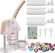 Round Button Maker Machine Kit: Button Maker Machine Multiple Sizes- 300 Sets Button Parts Pin Maker Machine with 3 Mold Sizes & Circle Cutters, Pin Press Easy to Use- Gift Button| Crafts