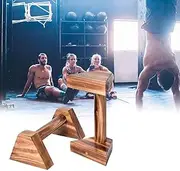 Wooden Push Up Bars, Parallettes Stretch Stand Pushup Standssingle Double Handles Headstand Shelf, Push-Ups Double Rod, Fitness Gym Gear for Women Men,25cm