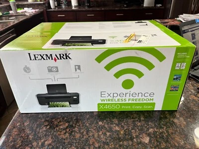 BRAND NEW FACTORY SEALED Lexmark X4650 Printer Wifi Print, Copy, Scan W/ Ink