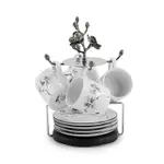 Michael Aram Black Orchid Demitasse Cup & Saucer Set with Stand