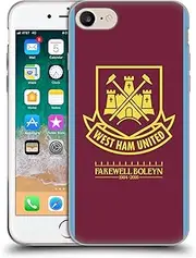 Head Case Designs Officially Licensed West Ham United FC 2015/16 Final Home Retro Crest Gel Case [Military Grade Protection] Compatible with Apple iPhone 7/8 / SE 2020 & 2022