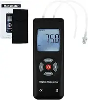 Professional Digital Pressure Gauge, Portable Handheld Air Vacuum/Gas Pressure Gauge, 11 Units with Backlight, ± 13.78kPa ± 2PSI, Suitable for Differential Pressure of 1-2 Pipes, Ventilation, etc