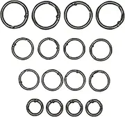 Maydahui 20PCS Spring O Ring Zinc Alloy Spring Clip 4 Size (0.8,0.98,1.1,1.3inch) Gun Black Round Carabiner Snap Hook Key Ring Circle Trigger Rings Multi-Purpose for Handbag Purse Dog Leashes