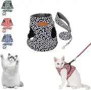 Cat Dogs Vest Harness and Leash, Cat Harness, Anti-Break Away Chest Strap Clothes, Adjustable Cats & Dog Vest Harness, Hook and Loop Quick Wear, for Travel Training and Walking (Blue,S)