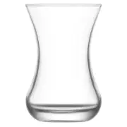 LAV Demet Turkish Glass Set, Crystal-Clear Glass Teacups, 6 Pcs4.5 Oz (135cc)