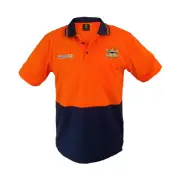 North QLD Queensland Cowboys NRL Short Sleeve Polo Work Shirt Orange