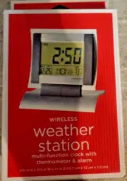 WIRELESS WEATHER STATION MULTI-FUNCTION CLOCK WITH THERMOMETER & ALARM #