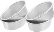 ASAKKURA 4pcs Oval Aluminum Alloy Cheesecake Pan Non Stick Baking Mould for Chiffon Fruit Cakes Versatile Baking Tool for Home Weddings Parties