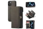 For iPhone 13 mini Case, Wallet PU Leather Detachable Flip Cover, Brown