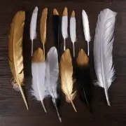 10x Fluffy Feathers Craft Wedding Costume Trim Decor Gold Silver DIY Multi Retro