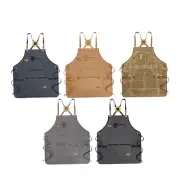 Canvas Apron Outdoor Apron Multifunctional with Pockets Chef Apron for Camping