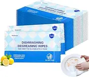 SLequipo 200 Pcs Dish Wipes, Individually Wrapped, Lemon Scent, Non Woven Fabric, Quick Clean, Kitchen, Outdoor, Travel, Camping