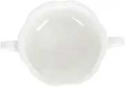 [STOBAZA] 1Pc Double Handle Salad Bowl Simple White Soup Cup for Home Use for Desserts Stews and Salads Smooth Edges Meticulous Craftsmanship