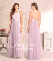 ALFRED ANGELO $209 8463 DUSTY MAUVE 12 BRIDESMAID MOB FORMAL MESH LACE DRESS