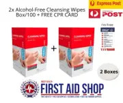 2x Alcohol-Free Cleansing Wipes Box/100 - First Aid Supplies
